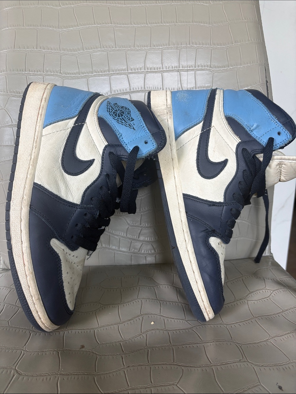 Nike Air Jordan 1 High — Navy, White & Light Blue